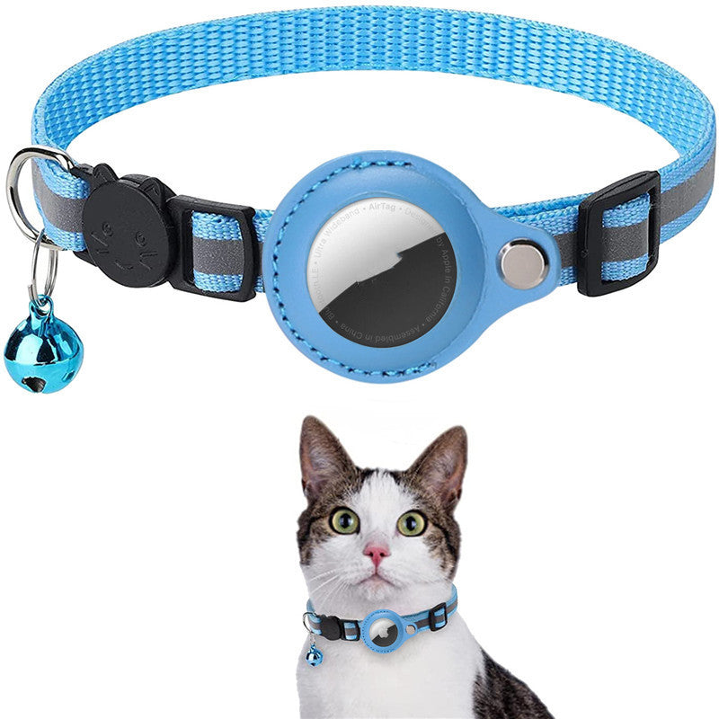 Collier Nylon Réfléchissant avec Porte-AirTag pour Chat et Chien