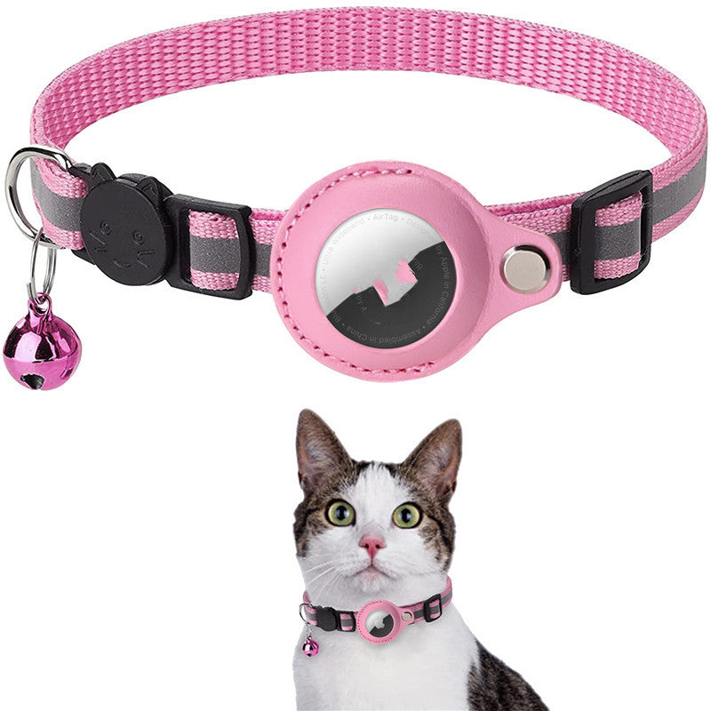 Collier Nylon Réfléchissant avec Porte-AirTag pour Chat et Chien