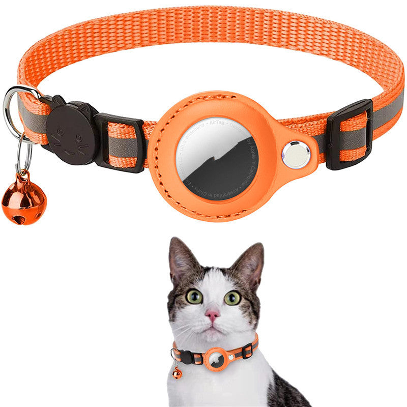 Collier Nylon Réfléchissant avec Porte-AirTag pour Chat et Chien