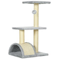 Arbre à Chat 72cm avec Griffoir et Perchoirs - Gris Clair