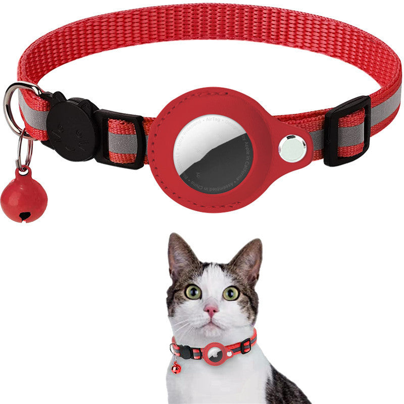 Collier Nylon Réfléchissant avec Porte-AirTag pour Chat et Chien
