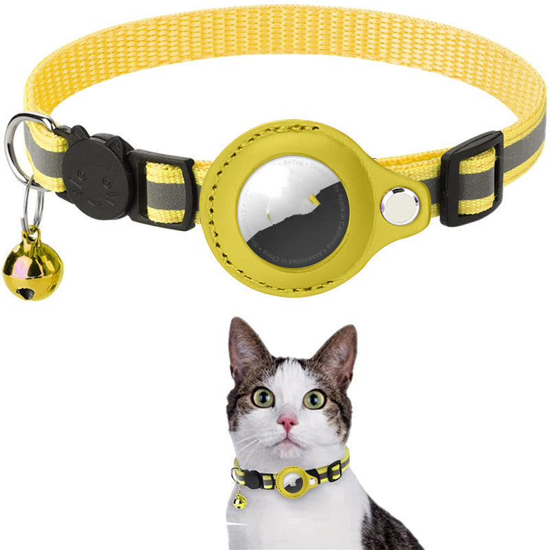Collier Nylon Réfléchissant avec Porte-AirTag pour Chat et Chien