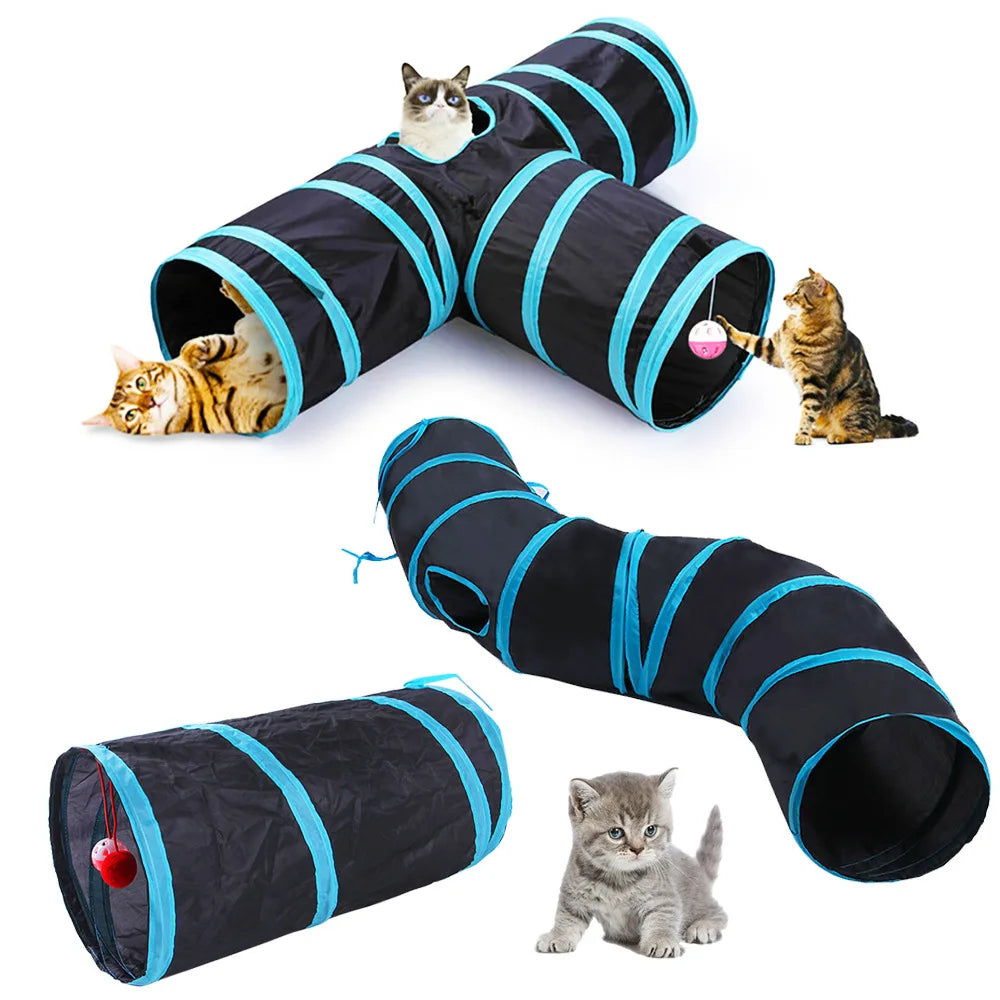 Tunnel de jeu pliable pour chat, cache-cache et cavalcades