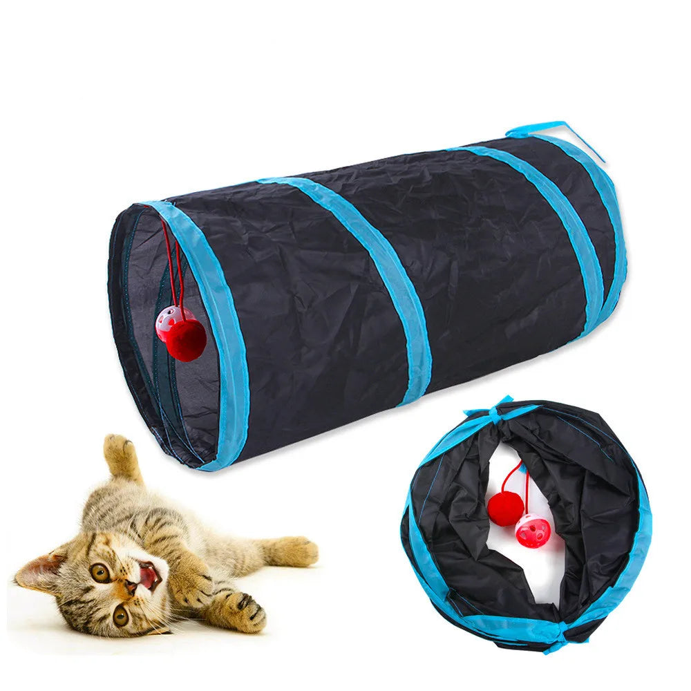 Tunnel de jeu pliable pour chat, cache-cache et cavalcades