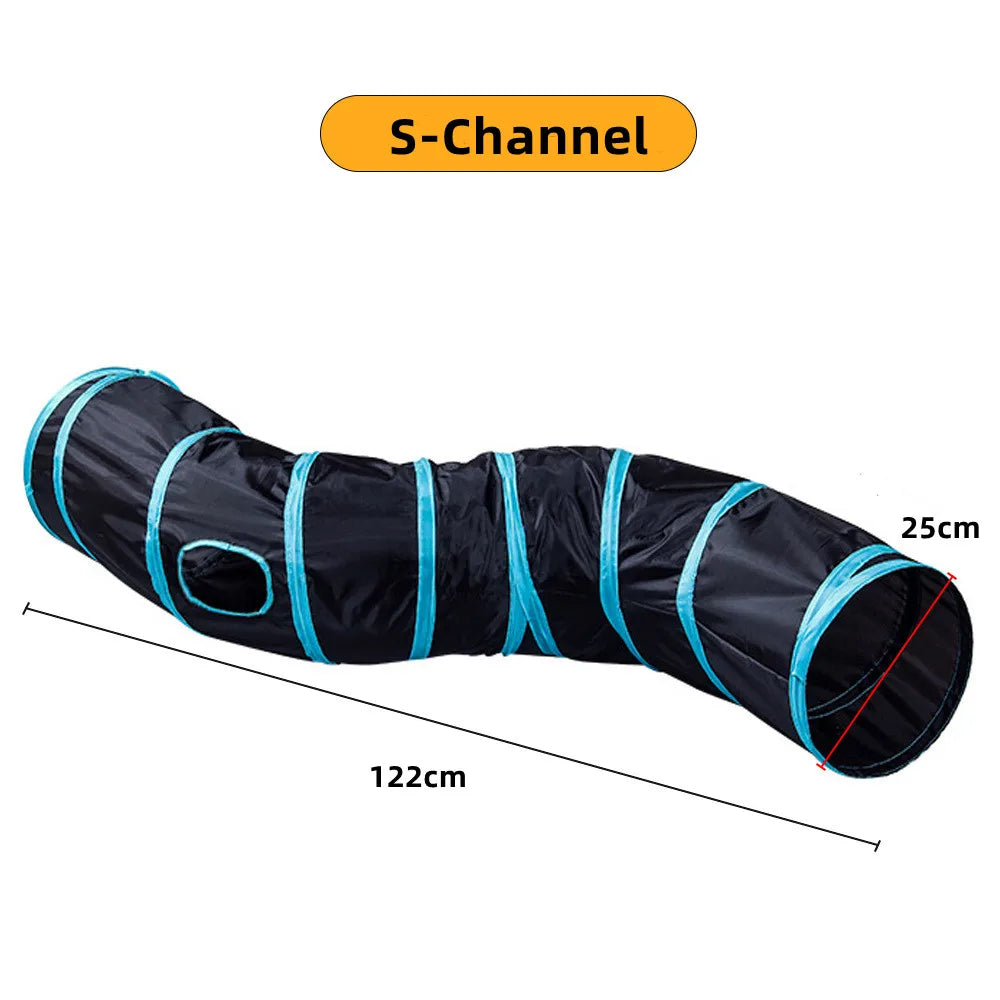Tunnel de jeu pliable pour chat, cache-cache et cavalcades