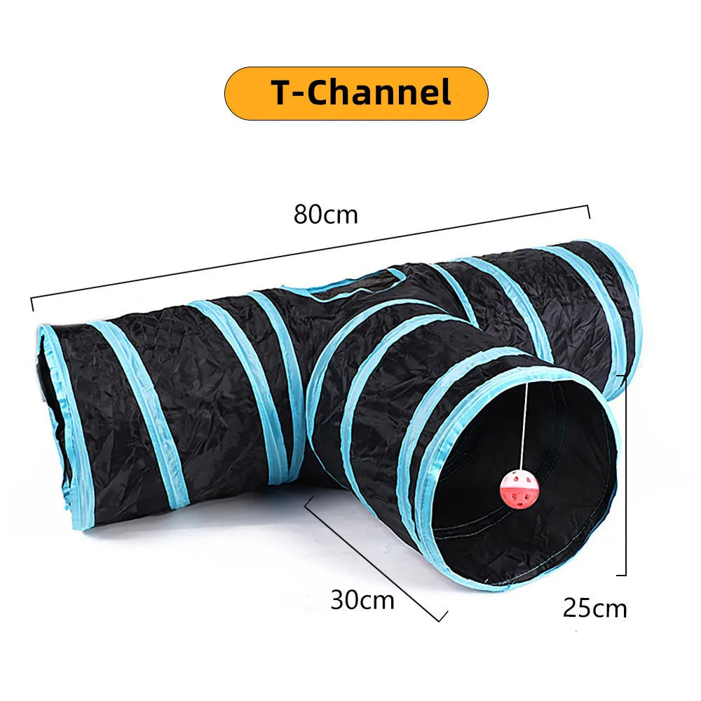 Tunnel de jeu pliable pour chat, cache-cache et cavalcades