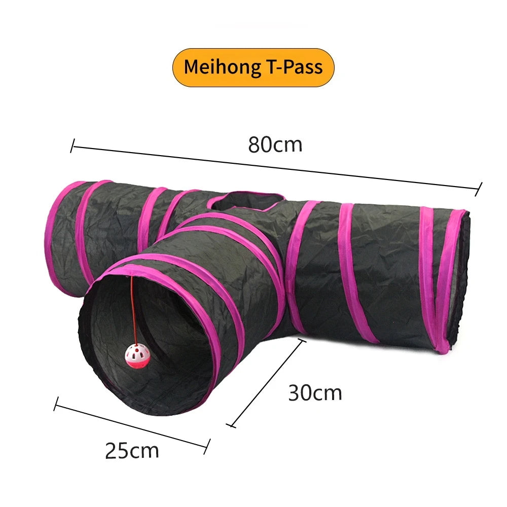 Tunnel de jeu pliable pour chat, cache-cache et cavalcades