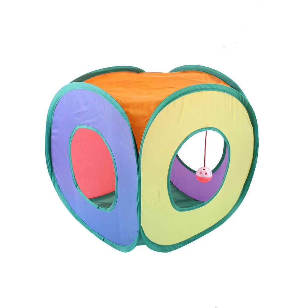 Tunnel de jeu pliable pour chat, cache-cache et cavalcades