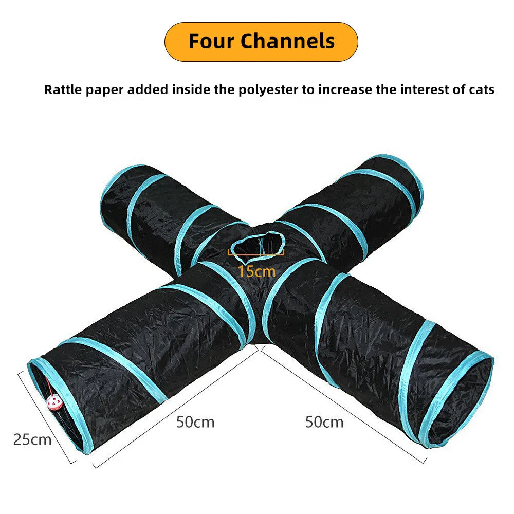 Tunnel de jeu pliable pour chat, cache-cache et cavalcades