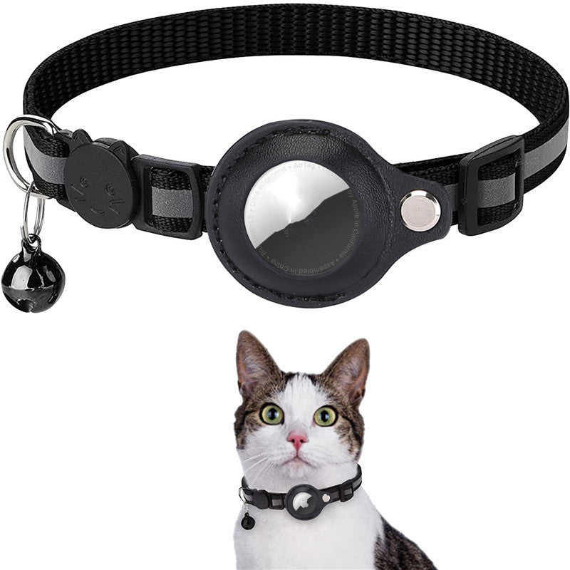Collier Nylon Réfléchissant avec Porte-AirTag pour Chat et Chien